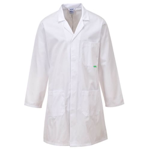 Portwest Anti-Microbial Lab Coat White White